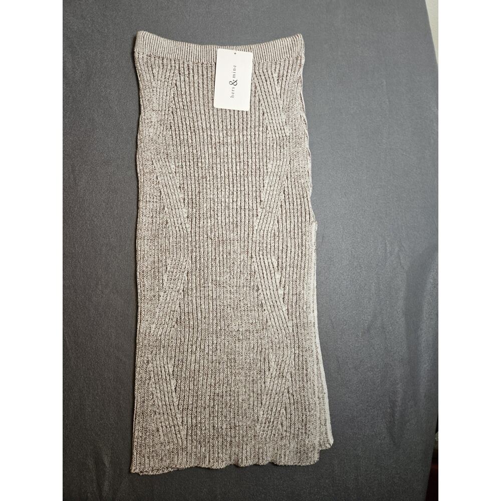 Hers And Mine Set Womens Large Beige Crop Top And Dress Set With Slit - Picture 6 of 11